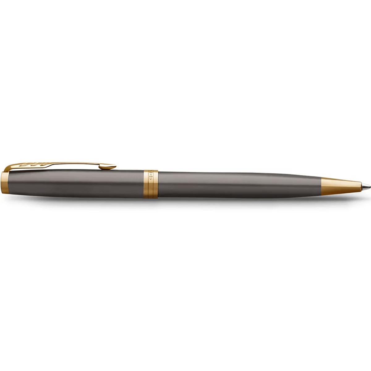 Parker Sonnet Ballpoint Pen - Grey - Gold Trim - Pen Boutique Ltd