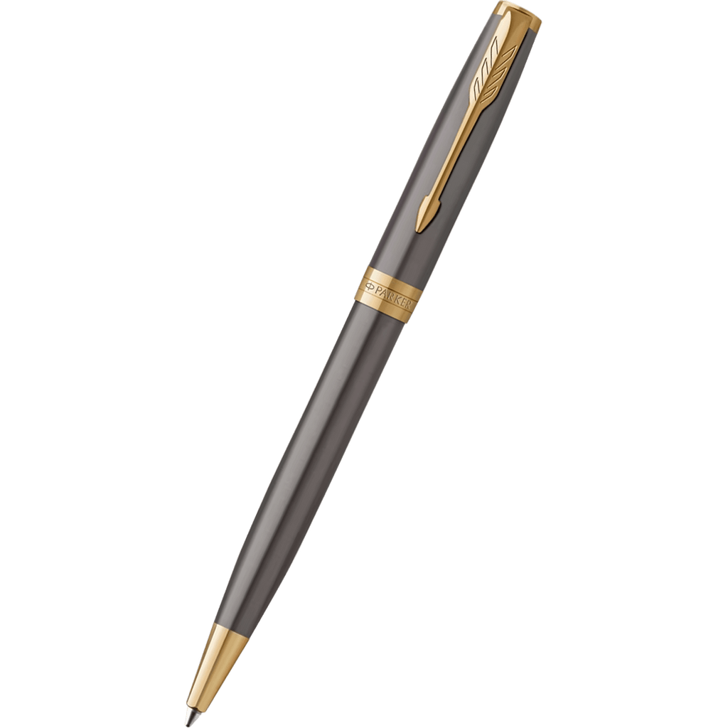 Parker Sonnet Ballpoint Pen - Grey - Gold Trim - Pen Boutique Ltd