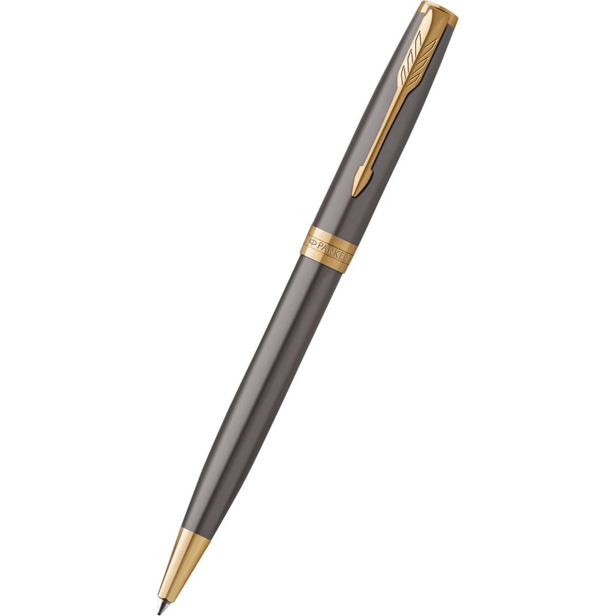 Parker Sonnet Ballpoint Pen - Grey - Gold Trim - Pen Boutique Ltd