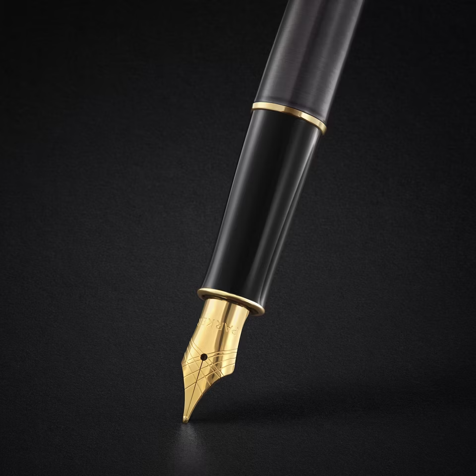 Parker Sonnet Fountain Pen - Grey - Gold Trim-Pen Boutique Ltd