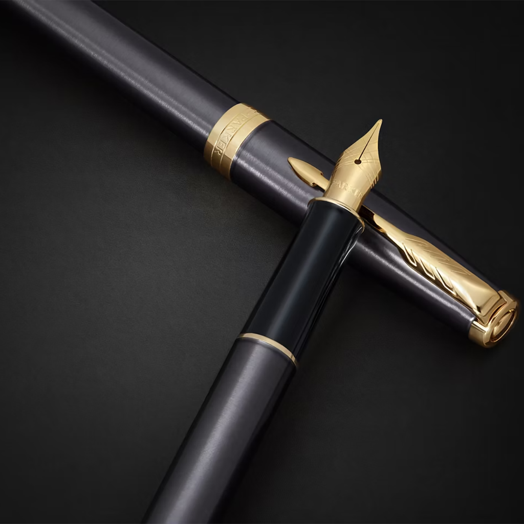 Parker Sonnet Fountain Pen - Grey - Gold Trim-Pen Boutique Ltd