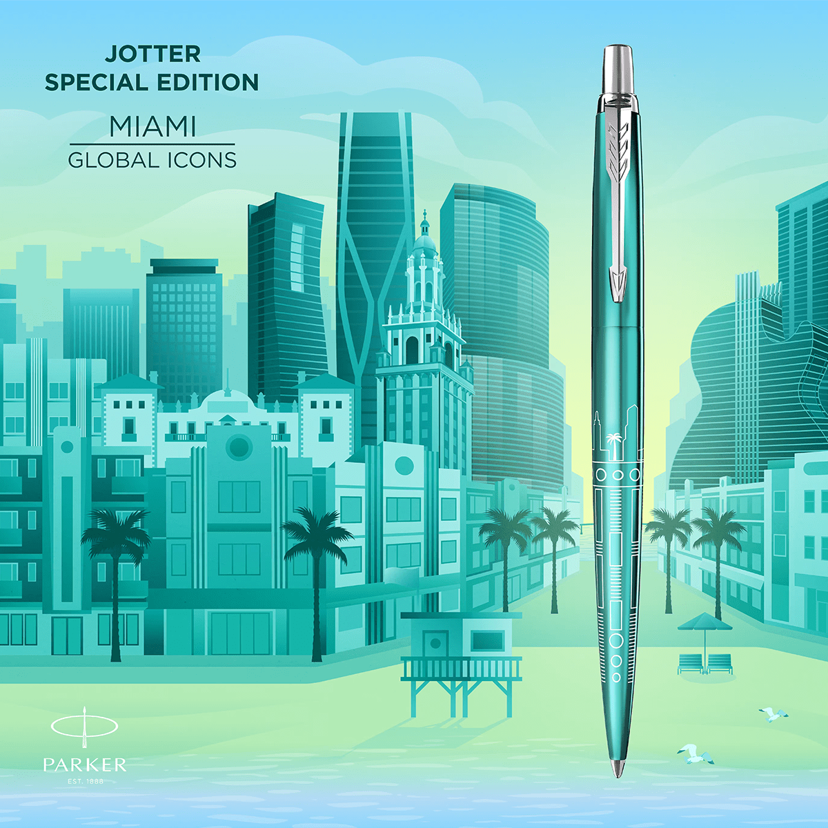 Parker Jotter Ballpoint Pen – Global Icons – Miami - Pen Boutique Ltd