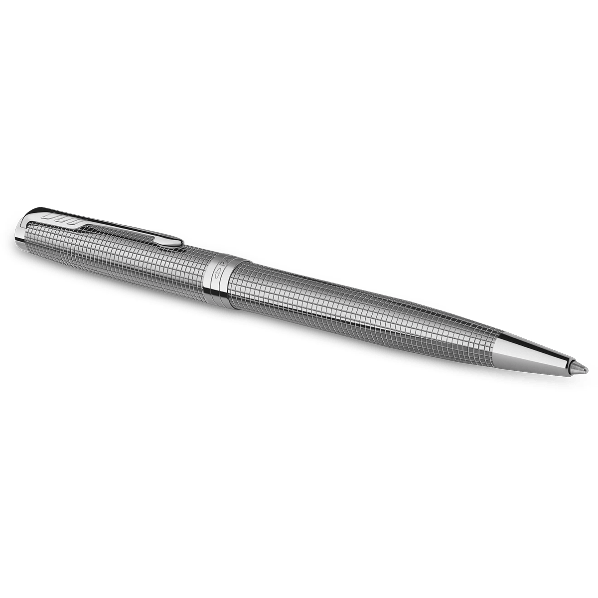 Parker Sonnet Ballpoint Pen - Ciselé Palladium - Chrome Trim (Special Edition) - Pen Boutique Ltd