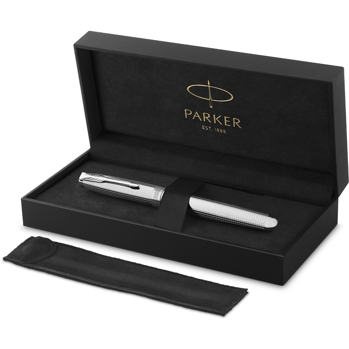 Parker Sonnet Rollerball Pen - Ciselé Palladium - Chrome Trim (Special Edition) - Pen Boutique Ltd