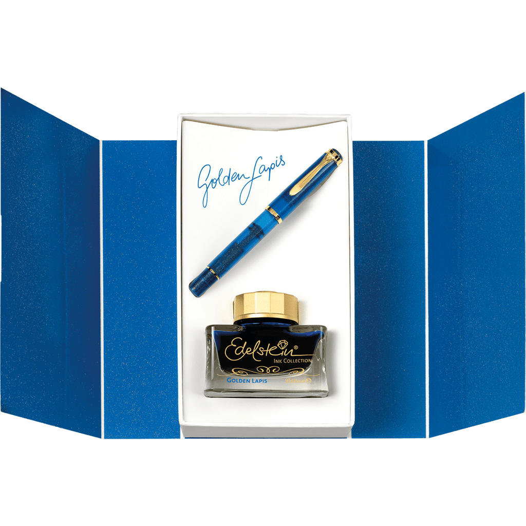 Pelikan Classic M200 Gift Set - Golden Lapis (Special Edition) - Pen Boutique Ltd