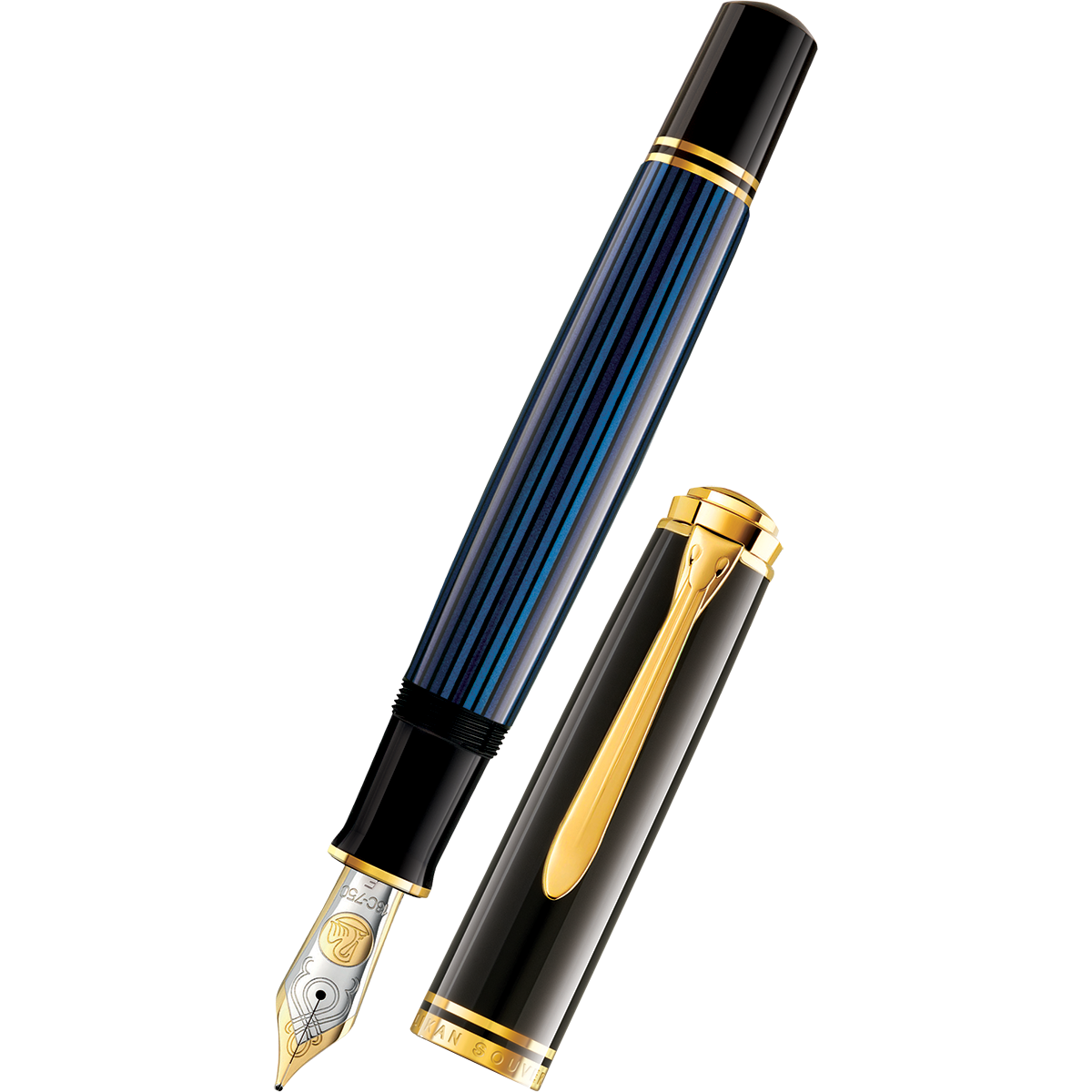 Pelikan Souveran Fountain Pen - M1000 Black & Blue-Pen Boutique Ltd