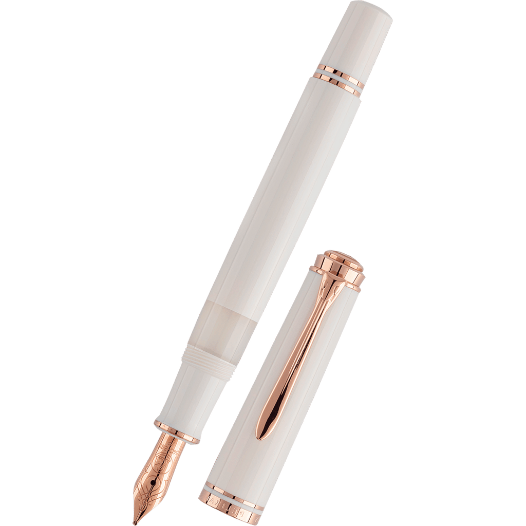 Pelikan Souveran Fountain Pen - M600 White - Rose Gold Trim (Special Edition) - Pen Boutique Ltd