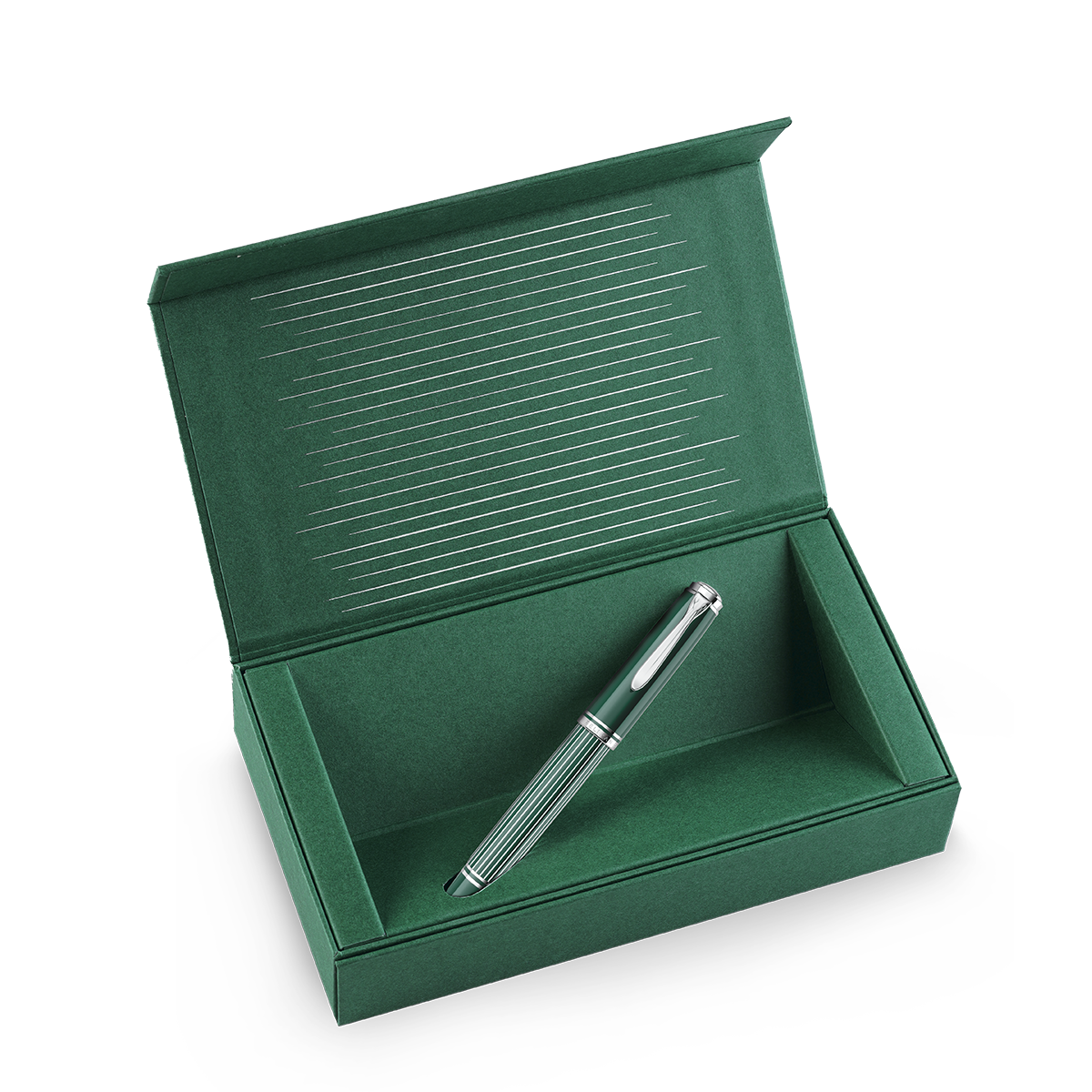 Pelikan Souveran Fountain Pen - M815 Metal Striped Green (Special Edition)-Pen Boutique Ltd