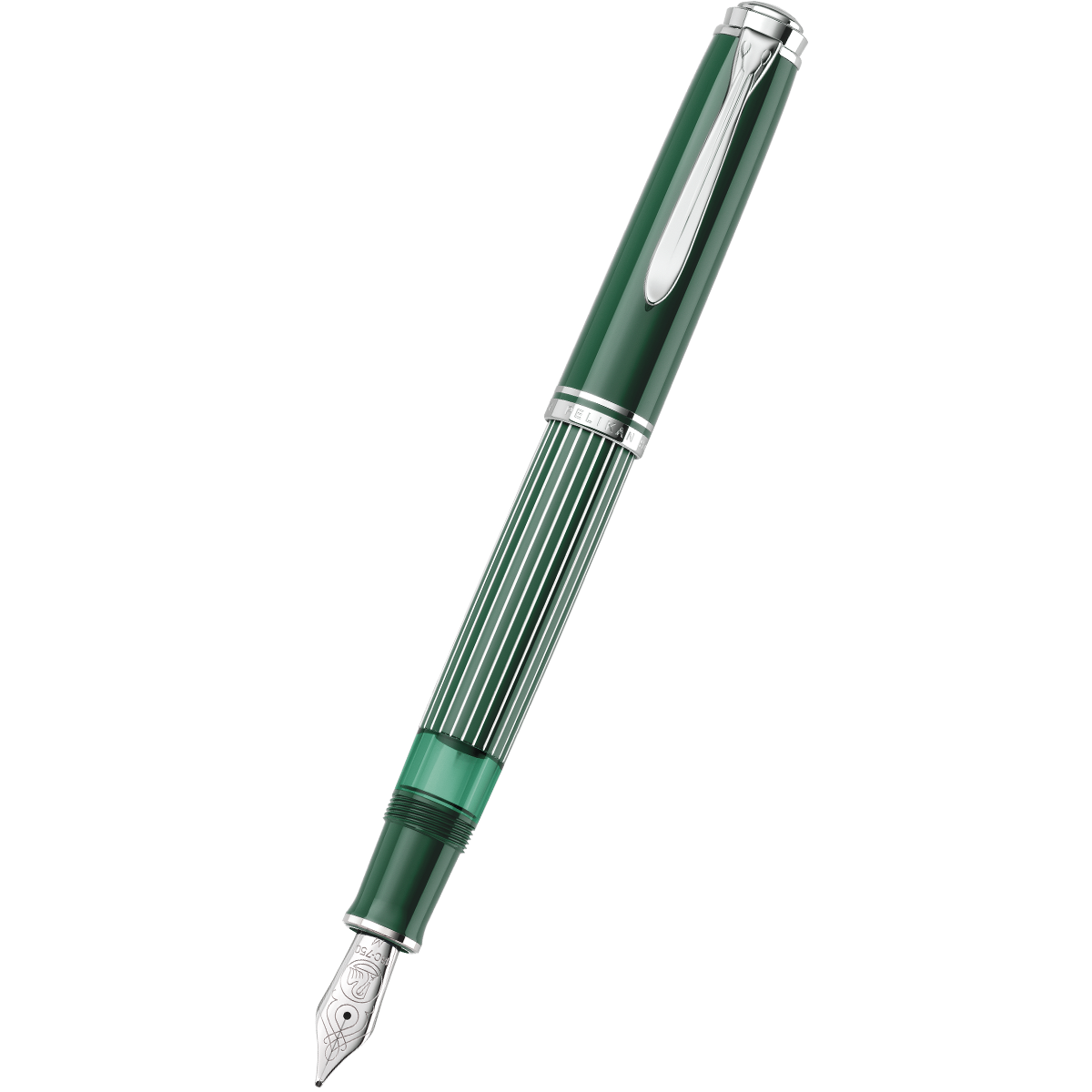 Pelikan Souveran Fountain Pen - M815 Metal Striped Green (Special Edition)-Pen Boutique Ltd