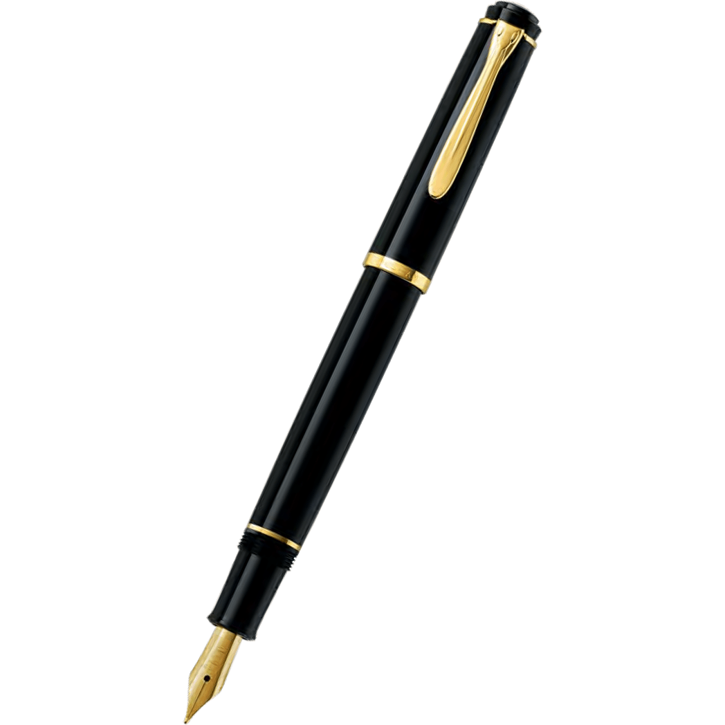 Pelikan Tradition Fountain Pen - P200 Black with Gold Trim - Pen Boutique Ltd