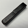 Pen Boutique Yak Leather Single Pen Box - Black with Red Stitching - Magnetic Closure - Pen Boutique Ltd