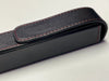 Pen Boutique Yak Leather Single Pen Box - Black with Red Stitching - Magnetic Closure - Pen Boutique Ltd