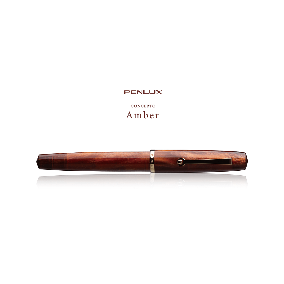 Penlux Concerto Fountain Pen - Amber - Pen Boutique Ltd