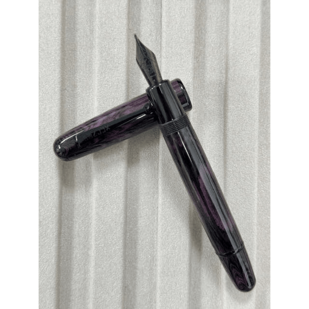 Penlux Elite Fountain Pen - Purple Black Stripe - Pen Boutique Ltd