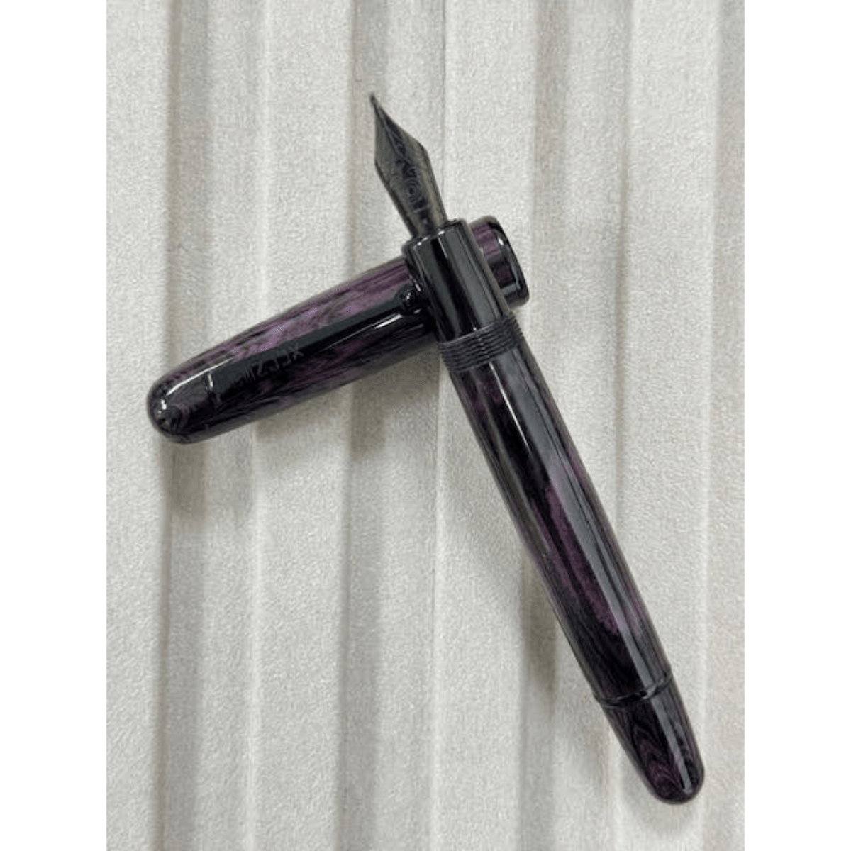 Penlux Elite Fountain Pen - Purple Black Stripe - Pen Boutique Ltd