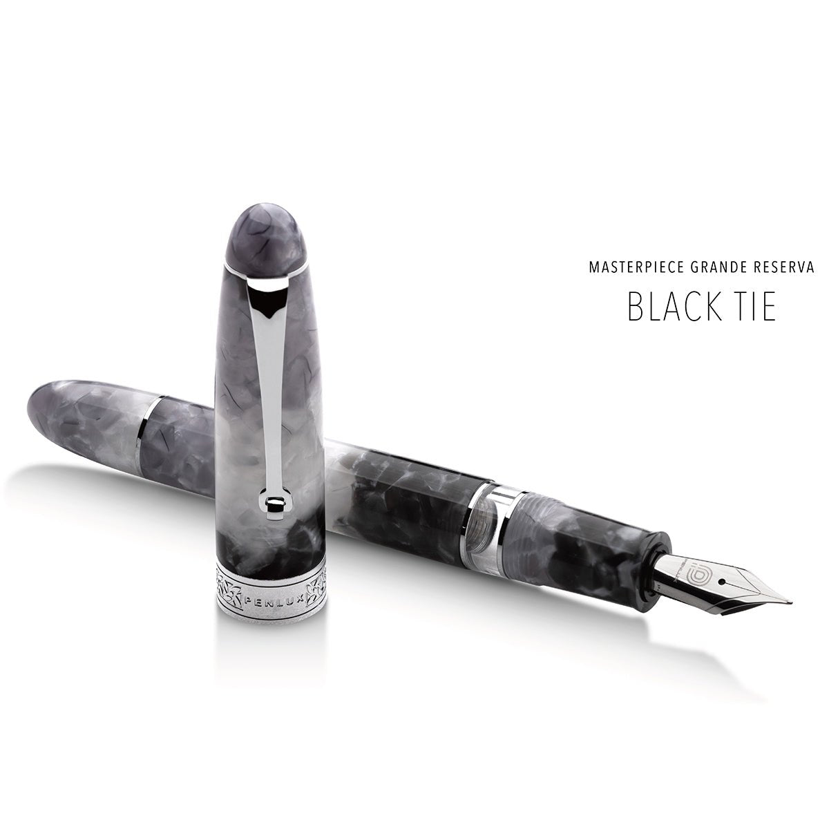 Penlux Masterpiece Grande Fountain Pen - Reserva Black Tie - Pen Boutique Ltd