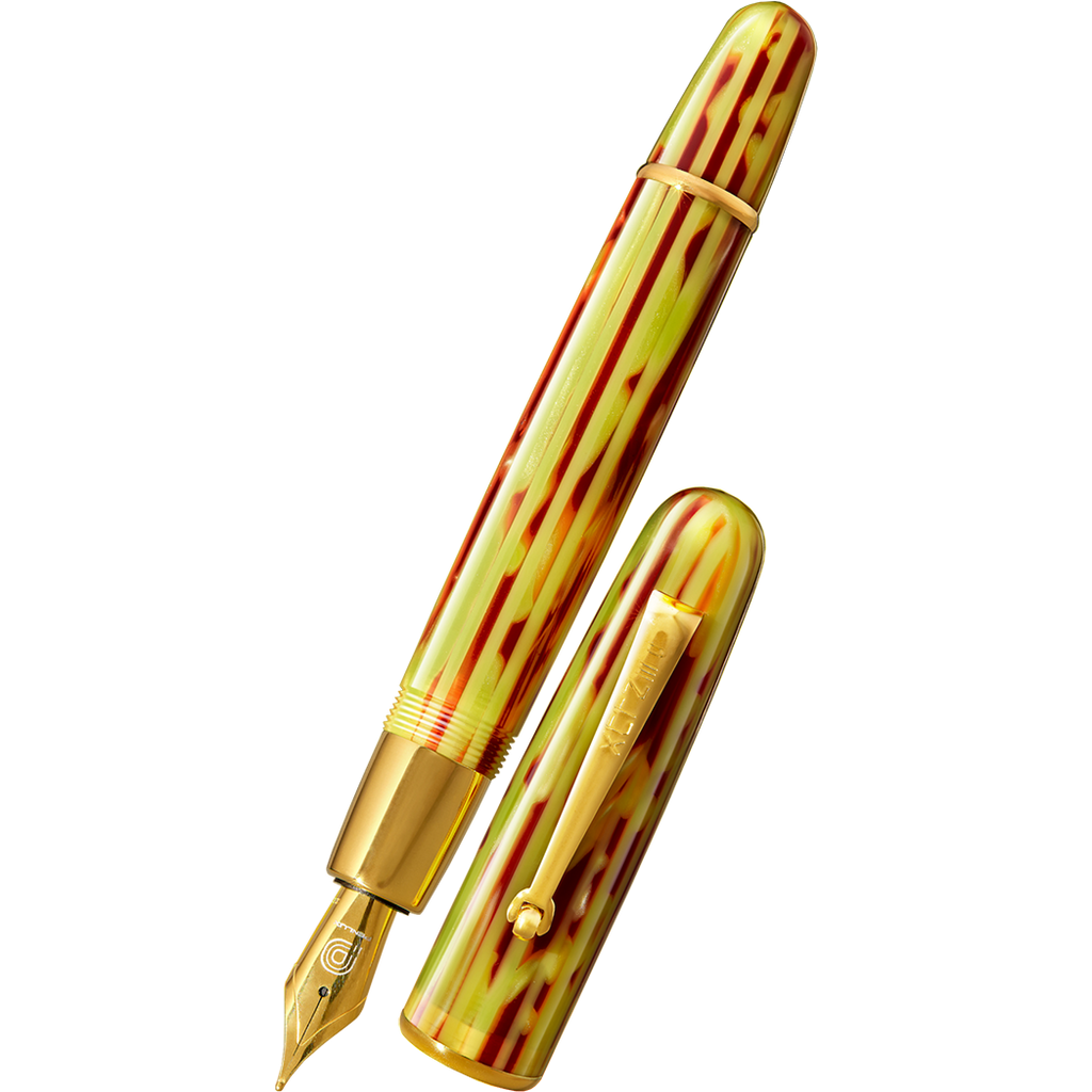 Penlux Elite Emperor Fountain Pen - Yellow/Brown - Gold Trim - Pen Boutique Ltd