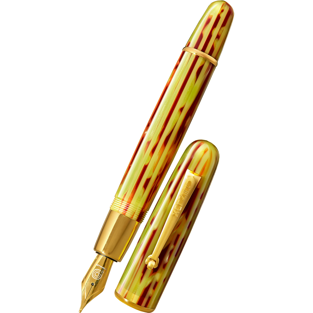 Penlux Elite Emperor Fountain Pen - Yellow/Brown - Gold Trim - Pen Boutique Ltd