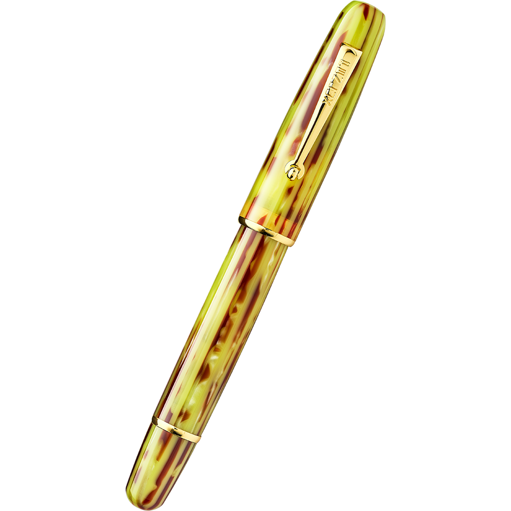 Penlux Elite Emperor Fountain Pen - Yellow/Brown - Gold Trim - Gold Nib - Pen Boutique Ltd