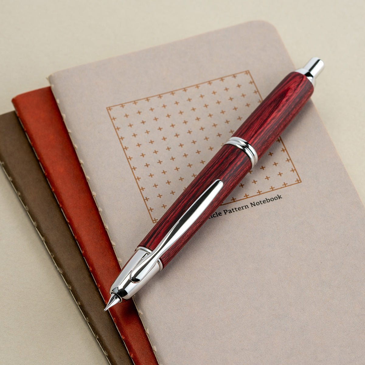 Pilot Vanishing Point Fountain Pen - Birchwood Red - Pen Boutique Ltd