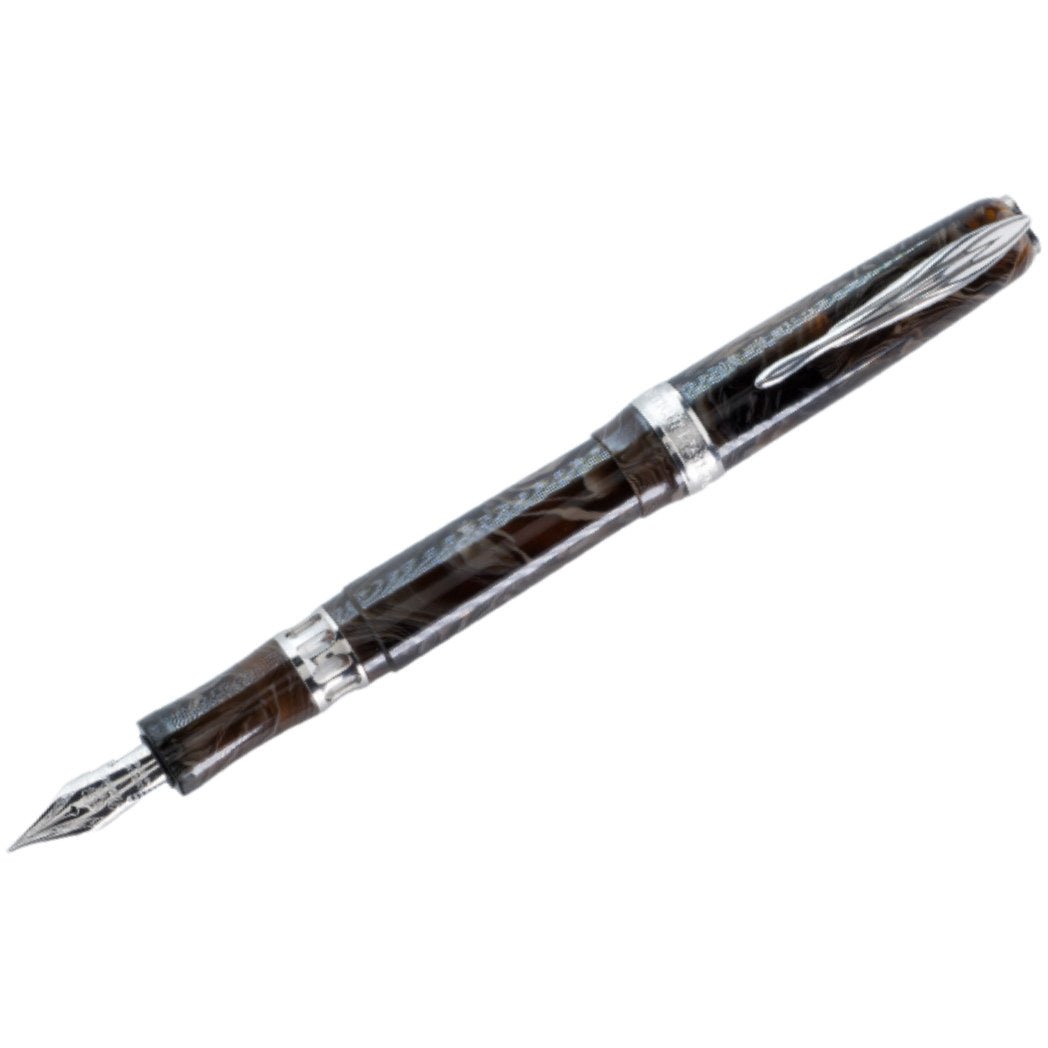 Pineider La Grande Belleza Ancient Materials Fountain Pen - Carrara Brown - Palladium Trim - Pen Boutique Ltd