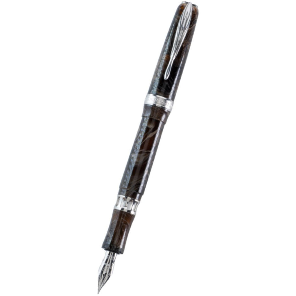 Pineider La Grande Belleza Ancient Materials Fountain Pen - Carrara Brown - Palladium Trim - Pen Boutique Ltd