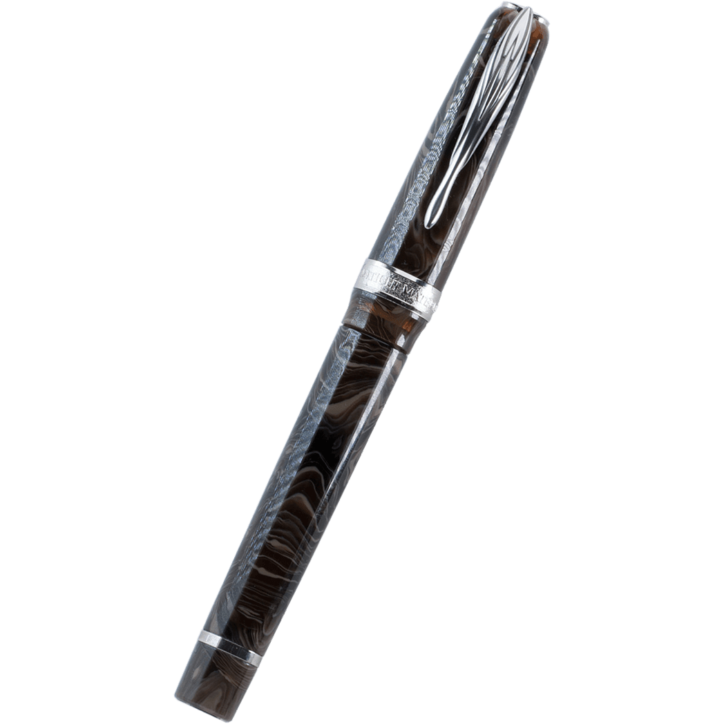 Pineider La Grande Belleza Ancient Materials Fountain Pen - Carrara Brown - Palladium Trim - Pen Boutique Ltd