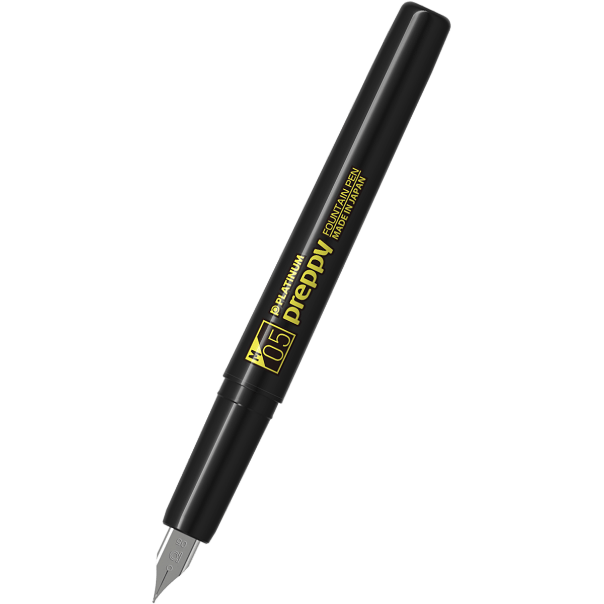 Platinum Preppy Fountain Pen - Yellow Logo (Black Edition) - Pen Boutique Ltd