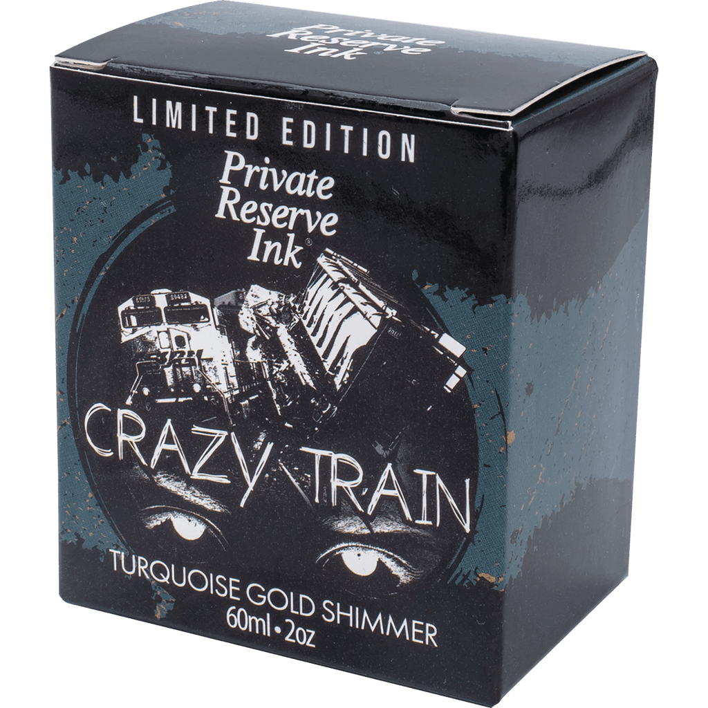 Private Reserve Ink Bottle - Crazy Train Turquoise Gold Shimmer - 60ml (Limited Edition) - Pen Boutique Ltd