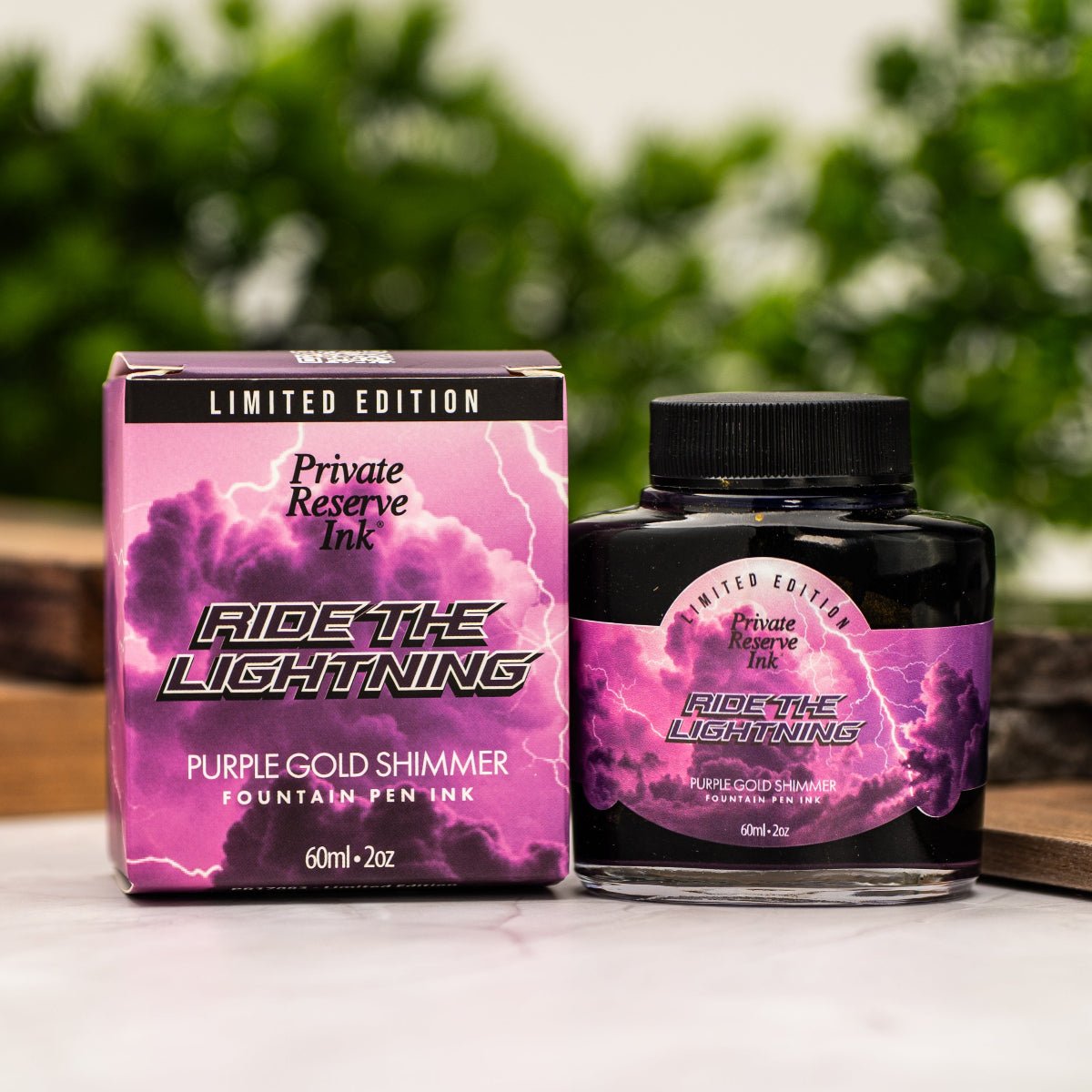 Private Reserve Ink Bottle - Ride The Lightning Purple Gold Shimmer - 60ml (Limited Edition) - Pen Boutique Ltd