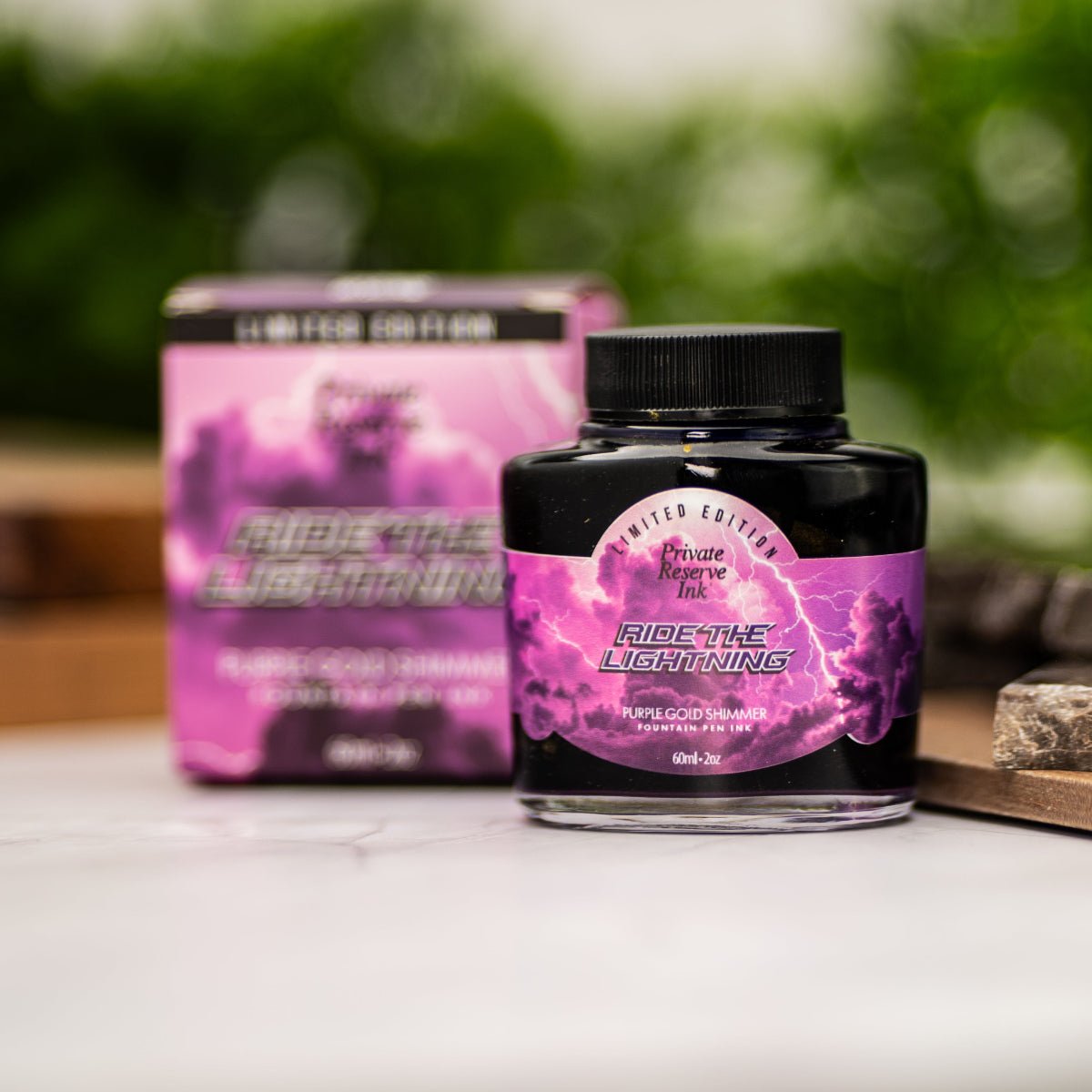 Private Reserve Ink Bottle - Ride The Lightning Purple Gold Shimmer - 60ml (Limited Edition) - Pen Boutique Ltd