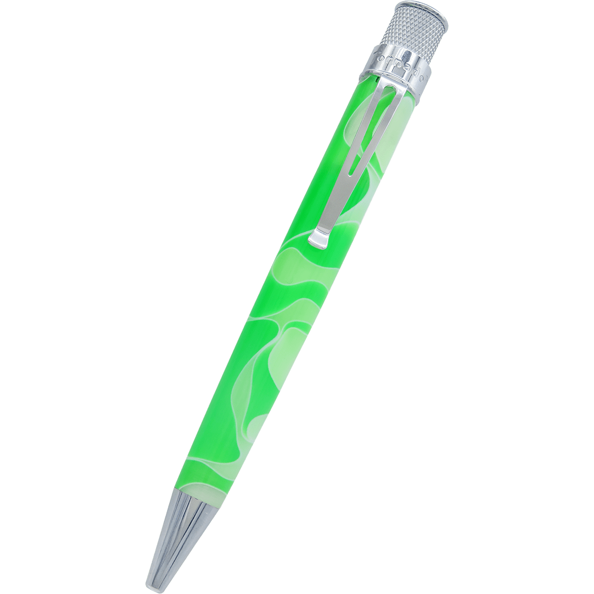 Retro 51 Tornado Acrylic Rollerball Pen - Cosmic Green & White Swirl - Pen Boutique Ltd