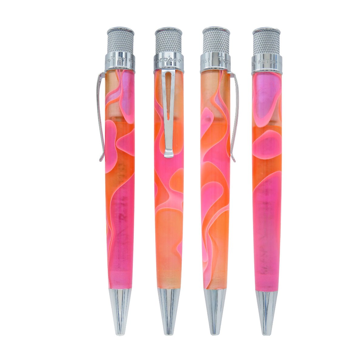 Retro 51 Tornado Acrylic Rollerball Pen - Cosmic Pink & Orange Swirl - Pen Boutique Ltd