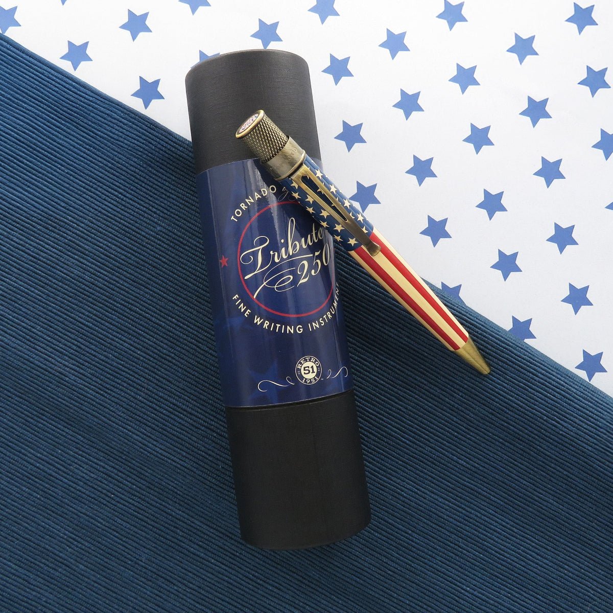 Retro 51 Tornado Rollerball Pen - Vintage Metalsmith - Tribute 250 Flag - Pen Boutique Ltd