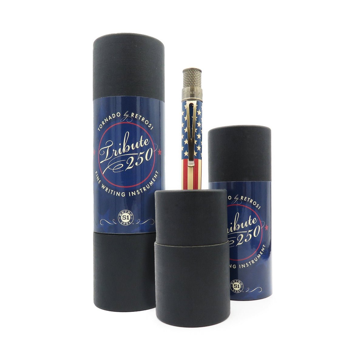 Retro 51 Tornado Rollerball Pen - Vintage Metalsmith - Tribute 250 Flag - Pen Boutique Ltd