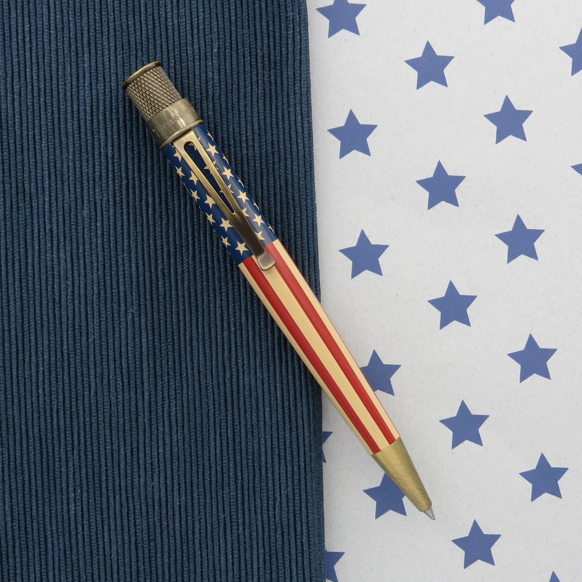 Retro 51 Tornado Rollerball Pen - Vintage Metalsmith - Tribute 250 Flag - Pen Boutique Ltd