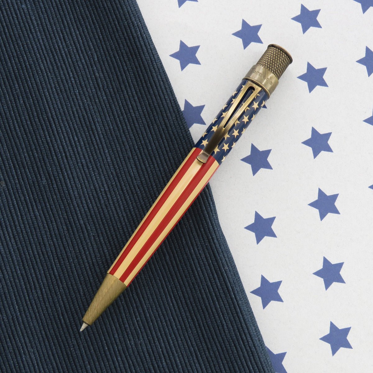 Retro 51 Tornado Rollerball Pen - Vintage Metalsmith - Tribute 250 Flag - Pen Boutique Ltd