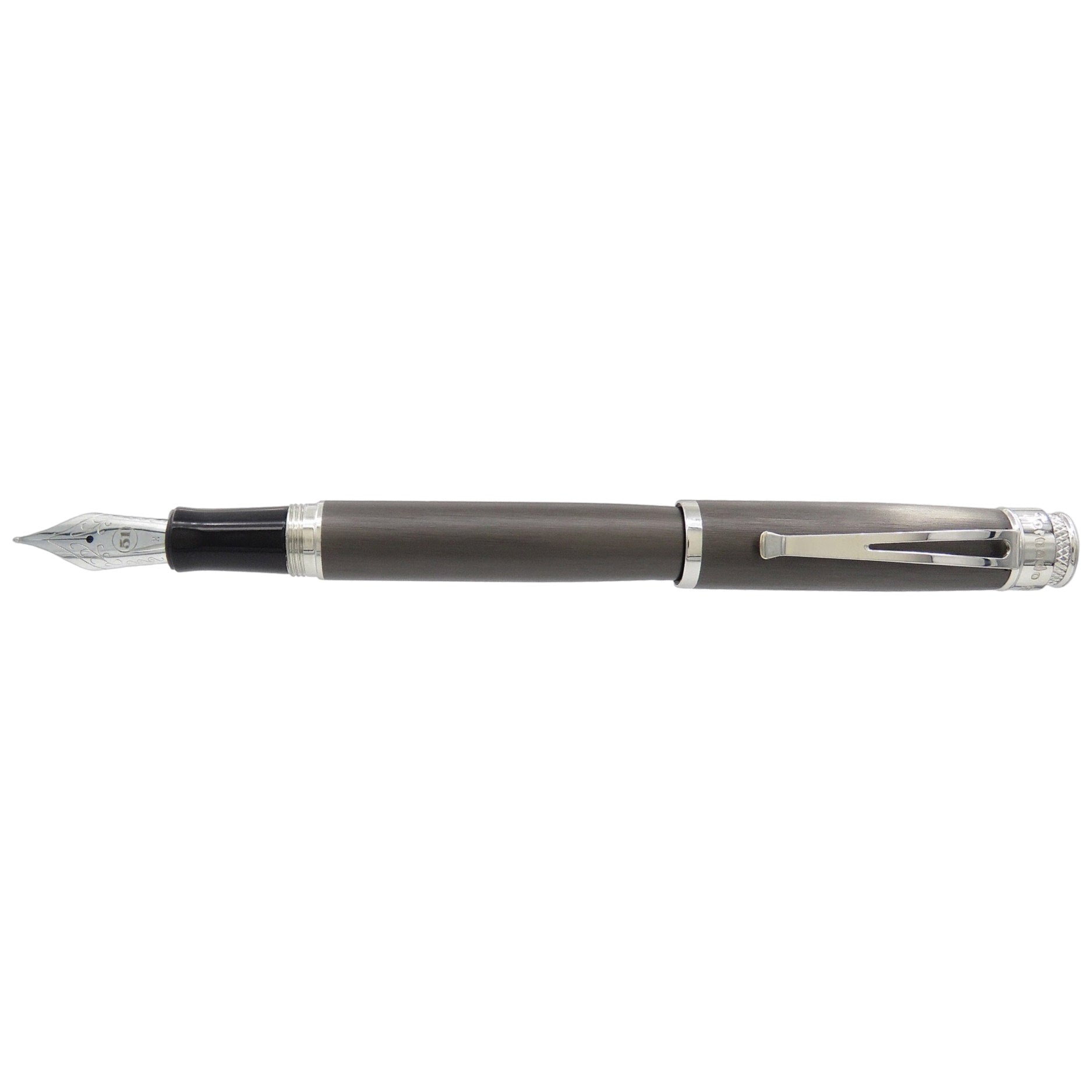 Retro51 Tornado Platinum Fountain Pen - Black Nickel - Pen Boutique Ltd