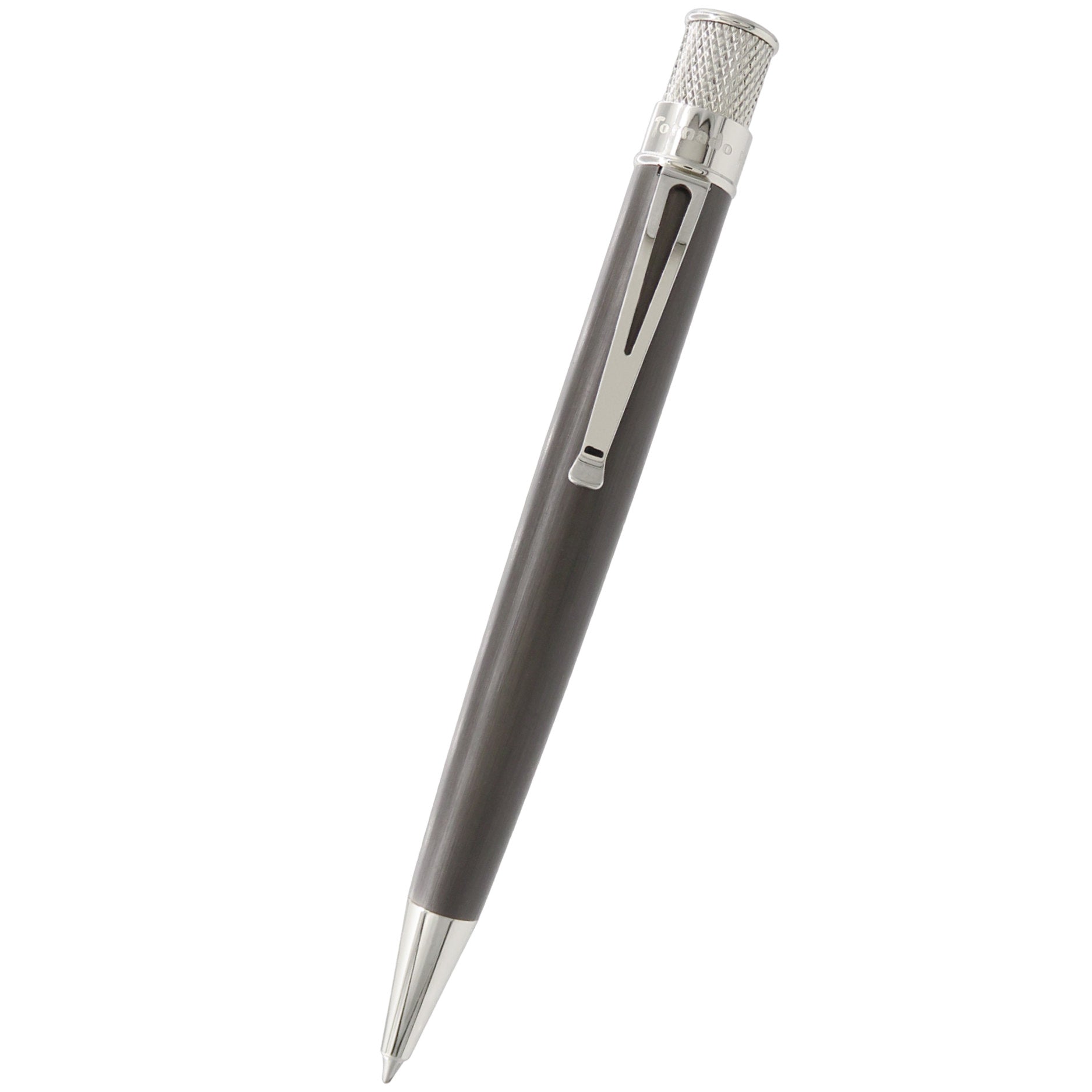 Retro51 Tornado Platinum Rollerball Pen - Black Nickel - Pen Boutique Ltd