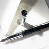 S T Dupont D - Initial Fountain Pen - Black - Chrome Trim - Pen Boutique Ltd