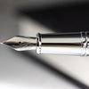 S T Dupont D - Initial Fountain Pen - Black - Chrome Trim - Pen Boutique Ltd