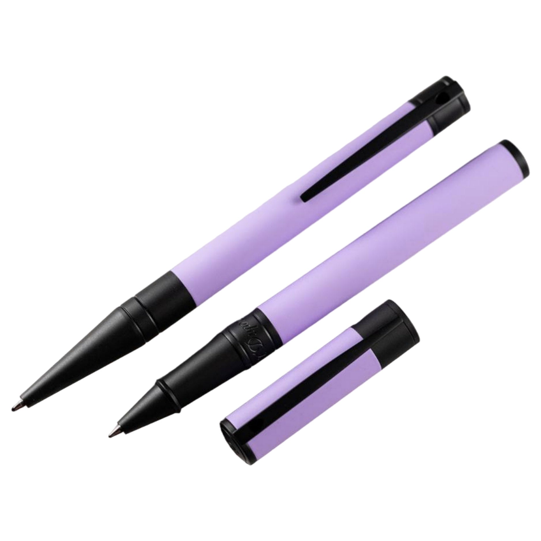 S T Dupont D - Initial Rollerball Pen - Velvet - Lilac/Matte Black - Pen Boutique Ltd