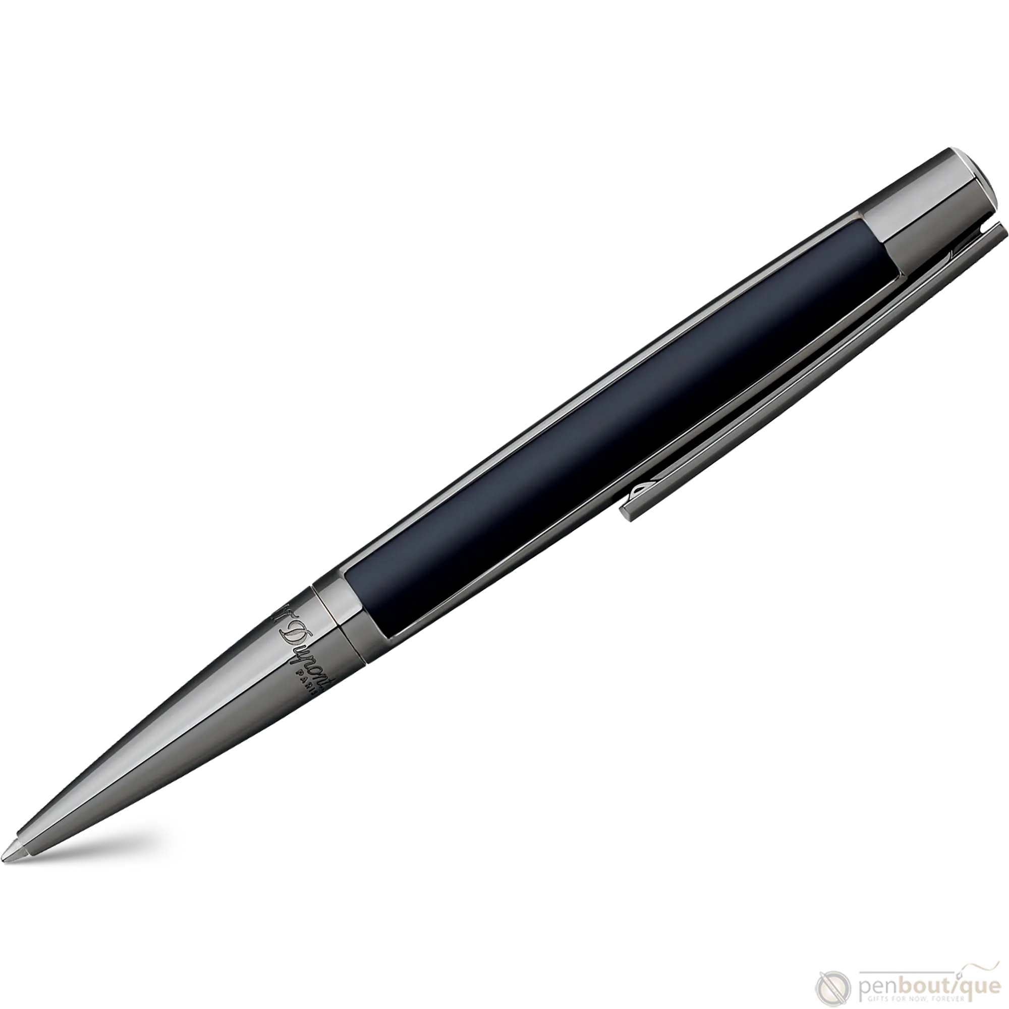 S T Dupont Defi Ballpoint Pen - Gun metal Trim - Black-Pen Boutique Ltd