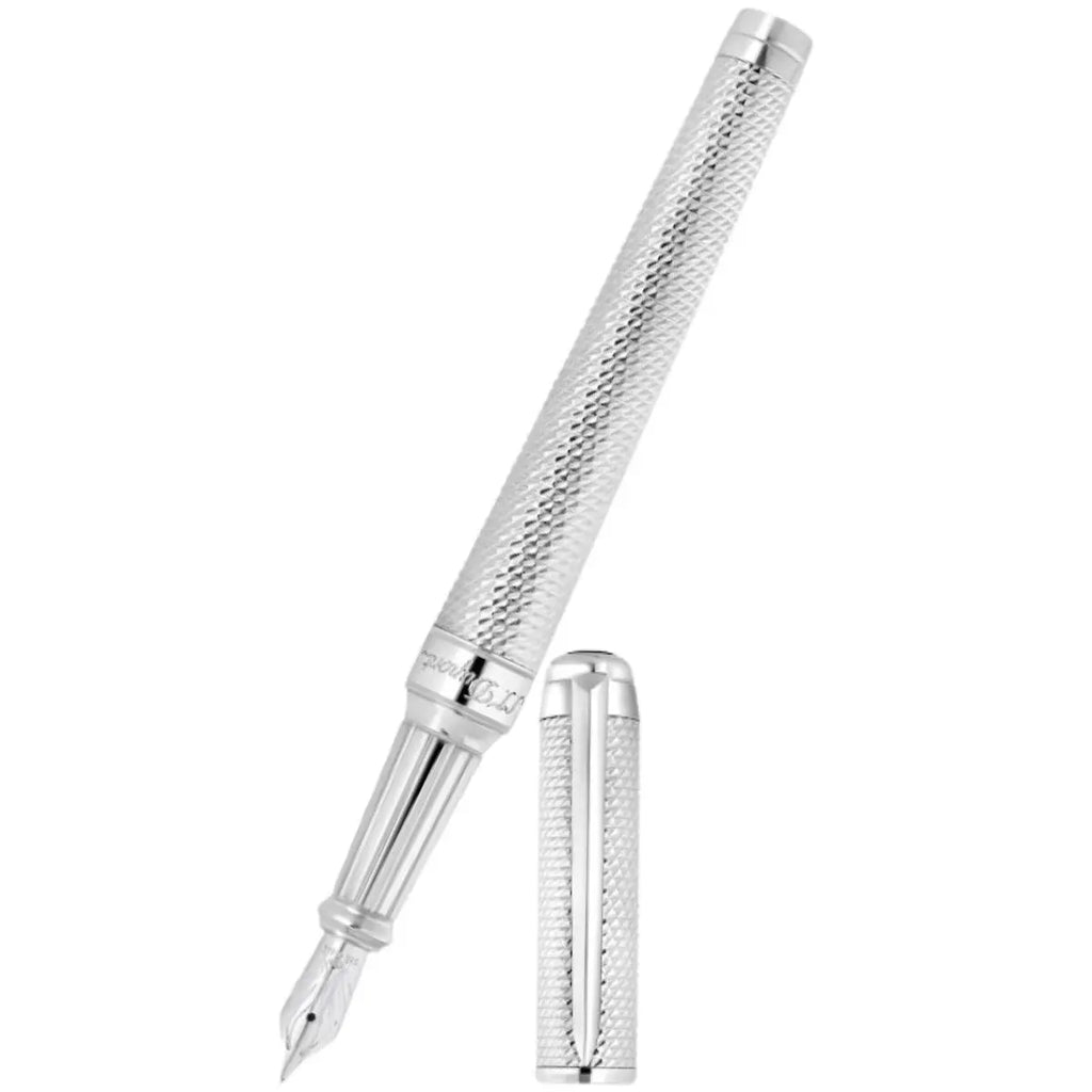 S T Dupont Eternity XL Fountain Pen - Diamondhead Palladium - 14K Nib - Pen Boutique Ltd