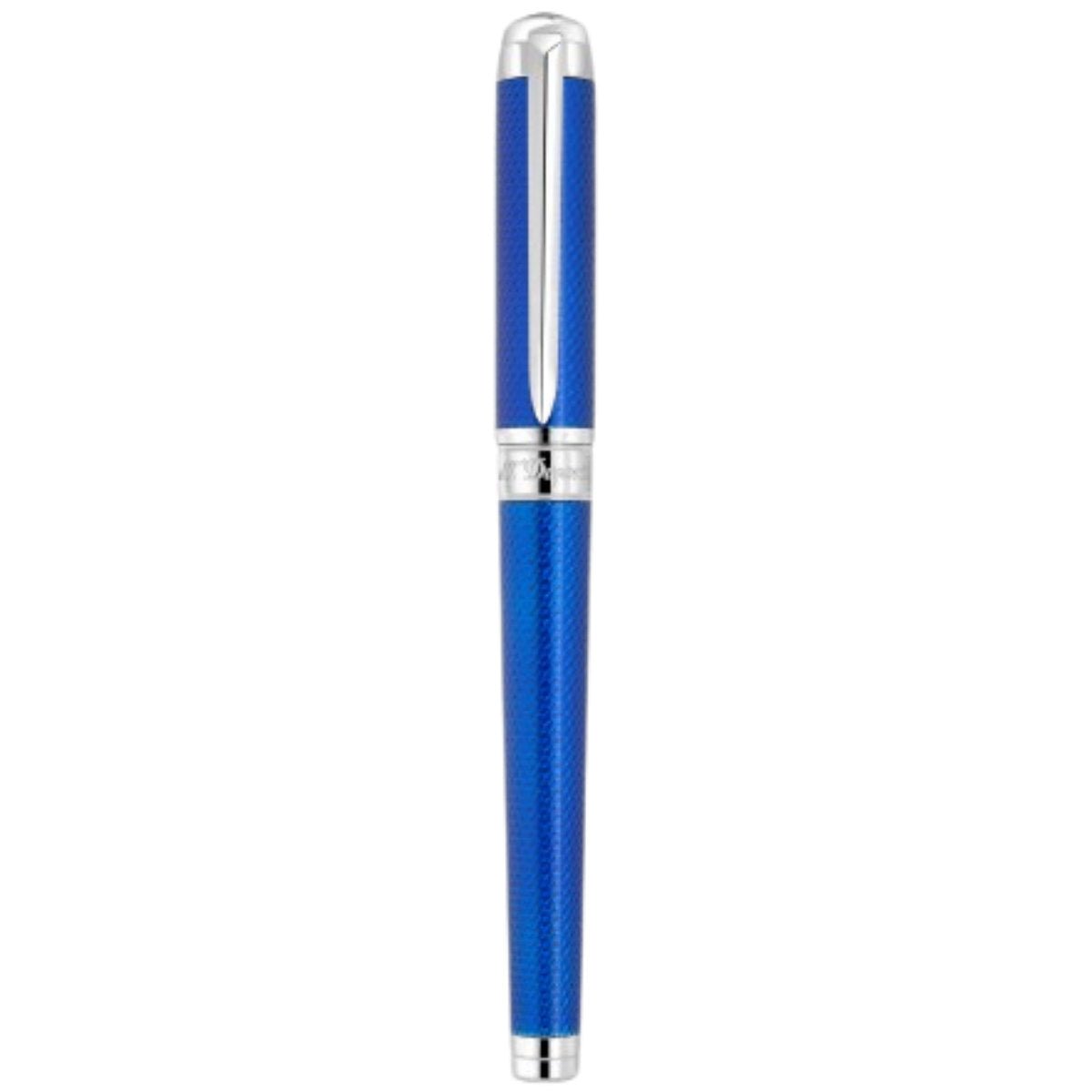 S T Dupont Eternity XL Rollerball Pen - Blue - Guilloche - Pen Boutique Ltd