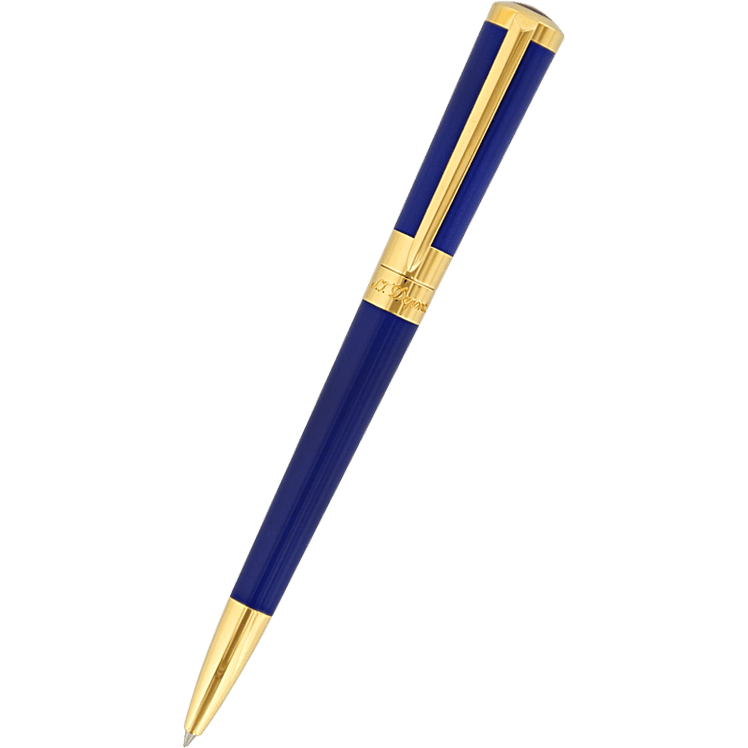 S T Dupont Liberte Ballpoint Pen - Navy - Gold Trim - Pen Boutique Ltd