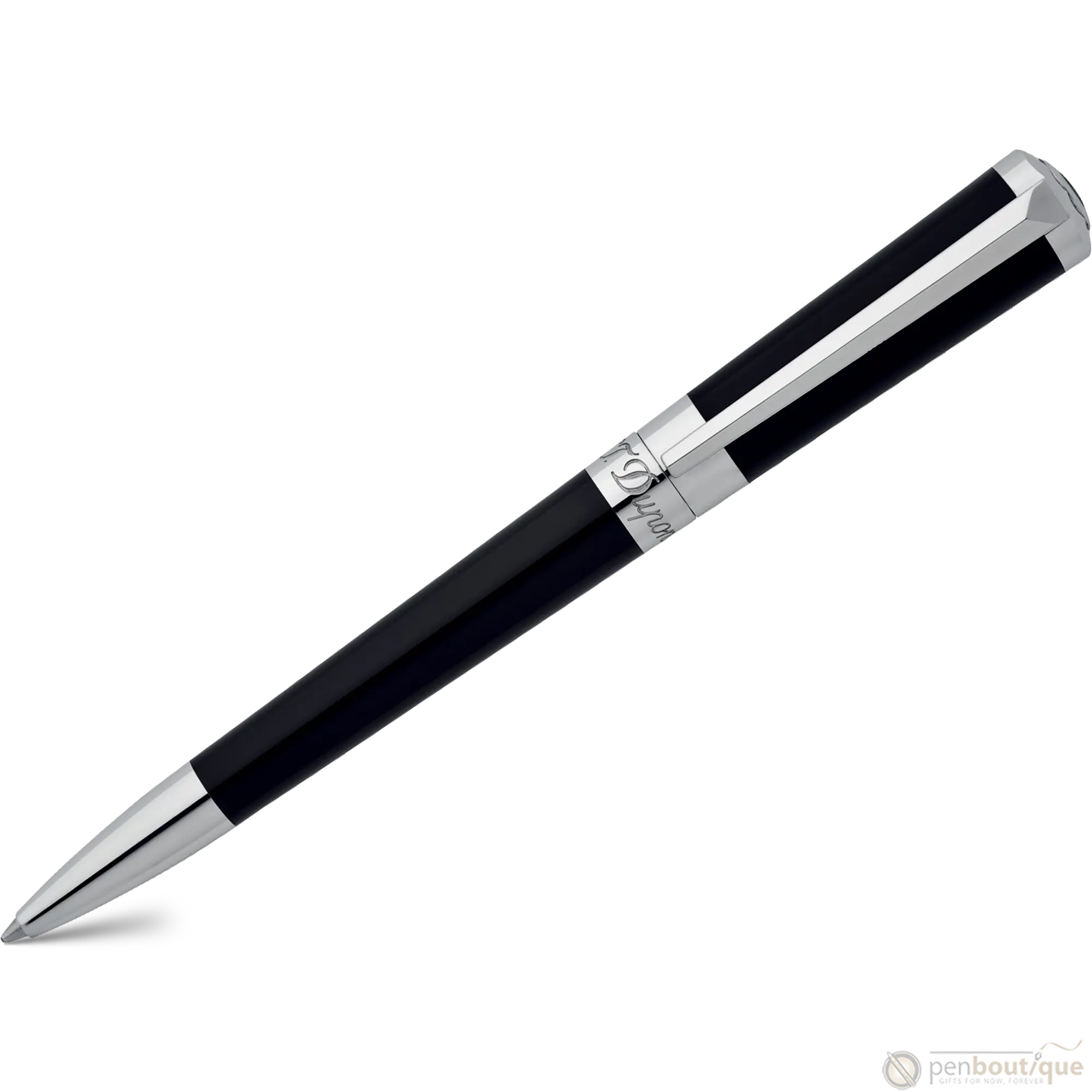 S T Dupont Liberte Black Lacquer Ballpoint Pen-Pen Boutique Ltd