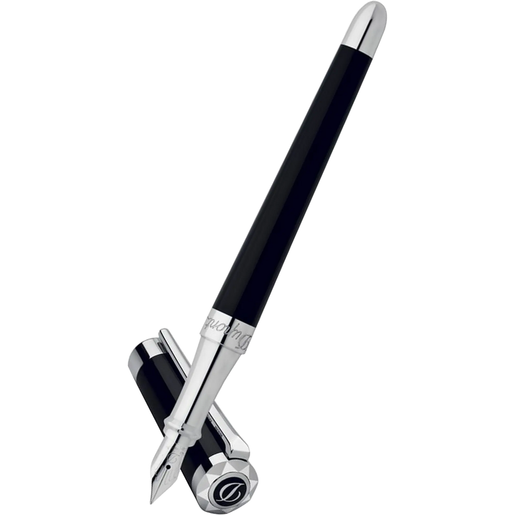 S T Dupont Liberte Black Lacquer Fountain Pen-Pen Boutique Ltd