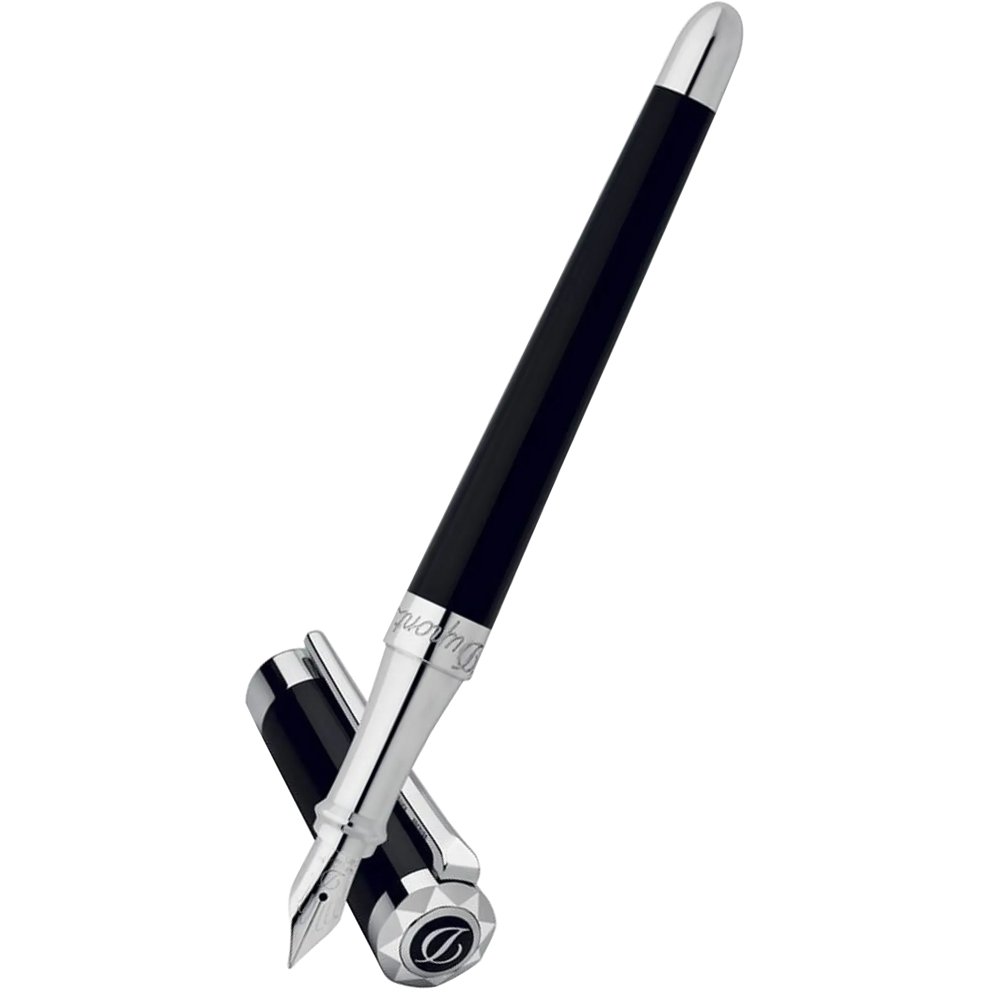 S T Dupont Liberte Black Lacquer Fountain Pen-Pen Boutique Ltd