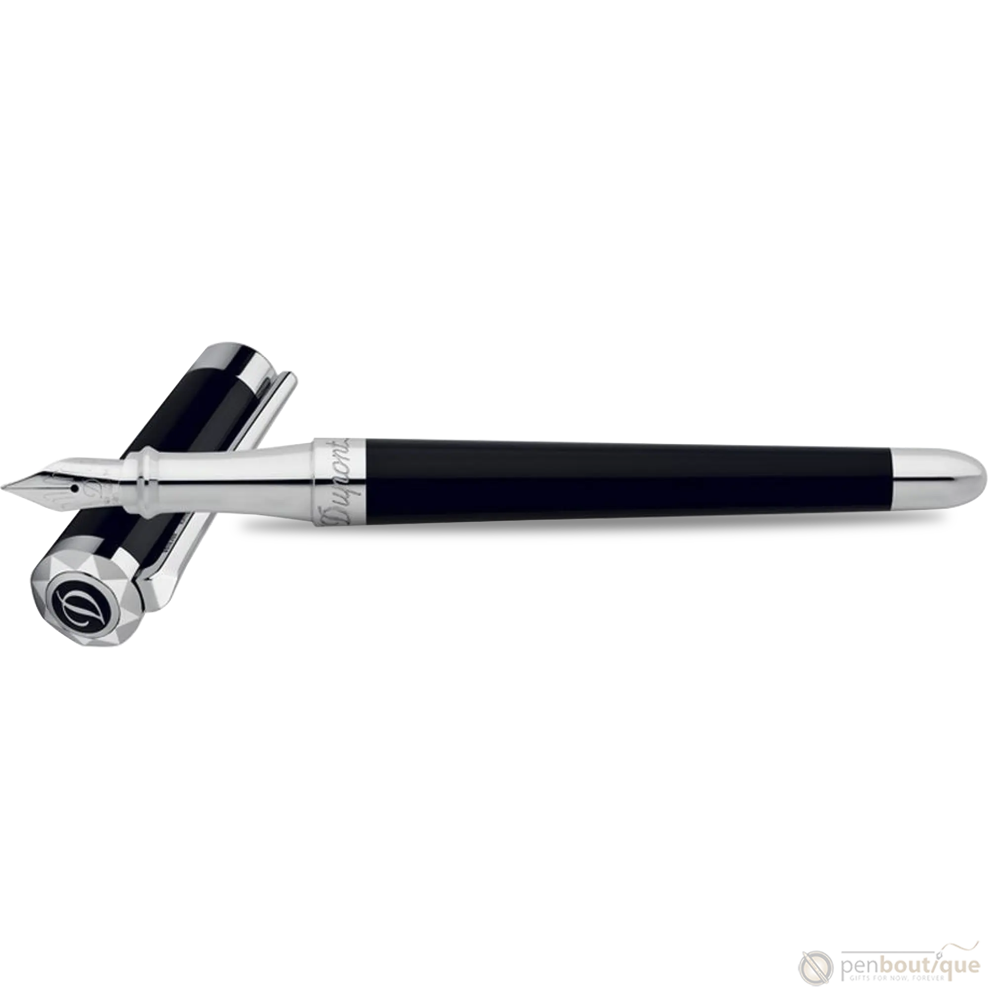 S T Dupont Liberte Black Lacquer Fountain Pen-Pen Boutique Ltd